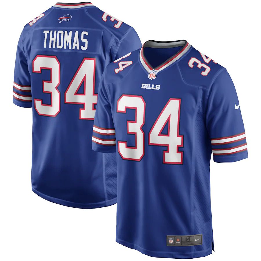 Men Buffalo Bills #34 Thurman Thomas Nike Royal Game Retired Player NFL Jersey
